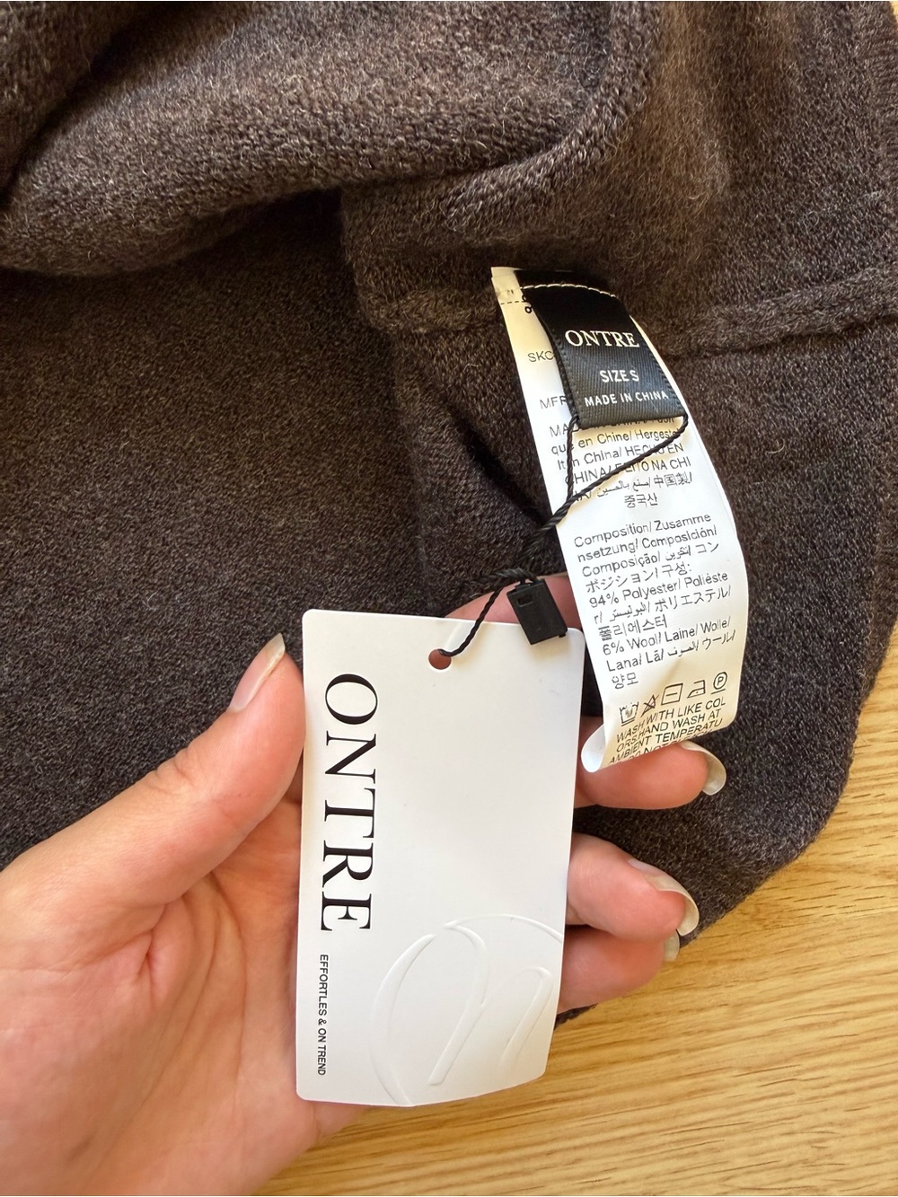 NWT Ontre women’s brown long sleeve size small - Picture 2 of 4